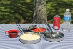 Camping 4 Piece Stainless Steel Mess Kit - Dinner Set / Cook - All In One