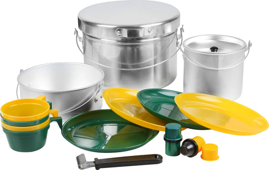 Camping 4 Person - 16 Piece Mess Kit - Dinner Set / Cook - All In One