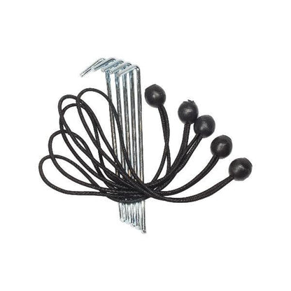 10 Pack - Camping Bungee Cord And Peg Pack - Leisure Outdoors