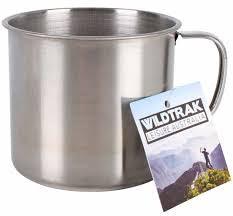 Wildtrak Outdoor Camp Stainless Steel Mug 350ml - Set Of 6 - Leisure Outdoors