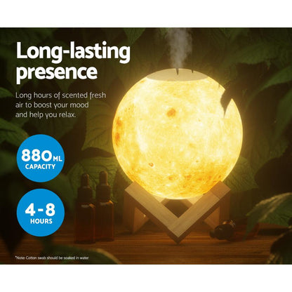 Aroma Aromatherapy Humidifier Purifier Diffuser LED nightlight Moon Lamp - Leisure Outdoors